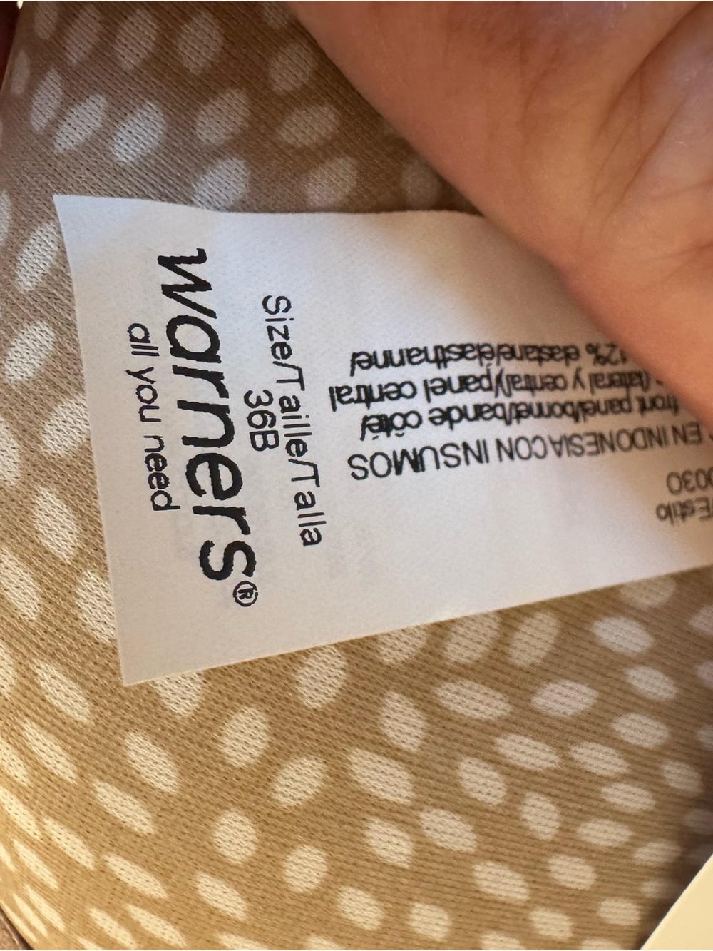 NWT  Warner's Neutral Beige Printed *ELEMENTS of BLISS* T-Shirt Bra  36B  #2 - Picture 8 of 10